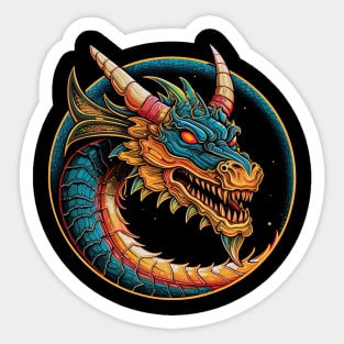 Dragon head circle logo Sticker